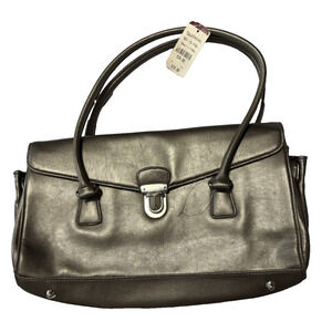 Vintage Subtle Gold Vinyl Envelope Shoulder Bag Purse Retro Y2K Glam 90's NWT